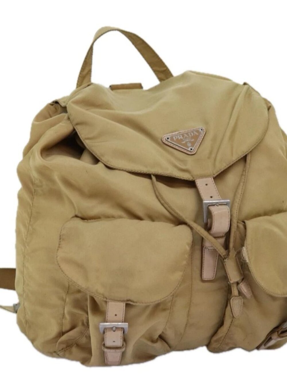 PRADA Backpack Nylon Beige Auth 73873